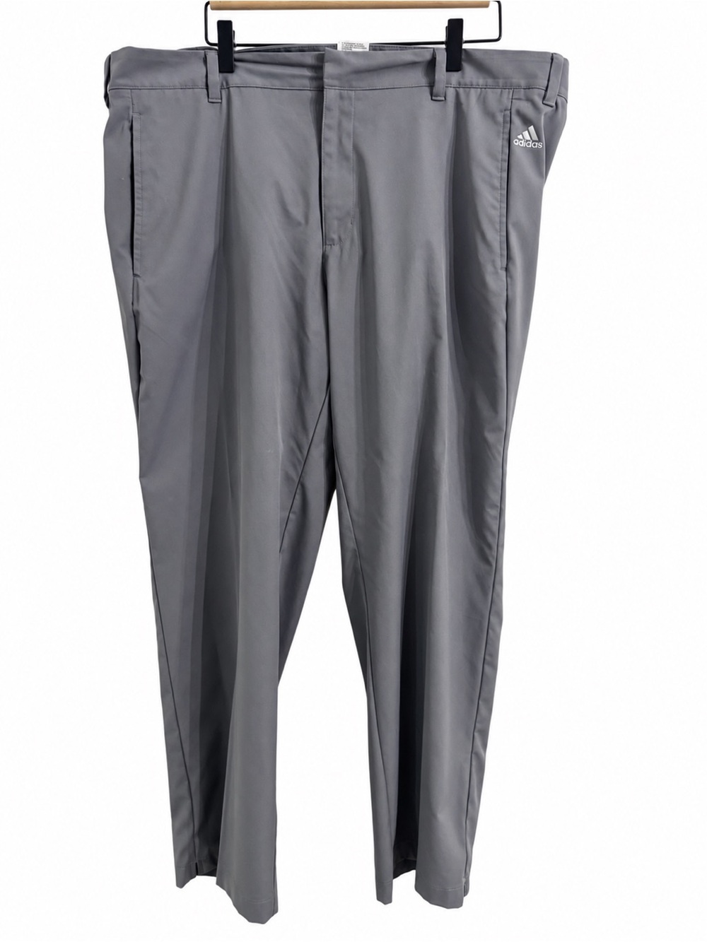 Adidas Men’s Golf Pants Gray Performance Stretch Flat Front Side Hem 40x30 40x29